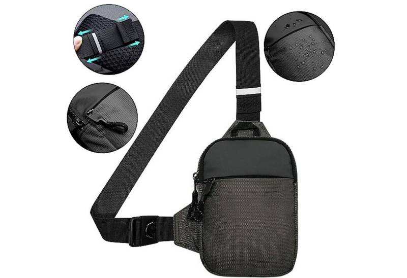 OKWISH Schultertasche Umhängetasche Brusttasche Rucksack Streetwear Bag (Herren und Damen 22 x 17 x 3 cm oder 19 x 13 x 3 cm, Geldgürtel, Sporttasche, Handytasche), für Camping Reisen Wandern Radfahren Multipurpose Outdoor Tagepacks von OKWISH