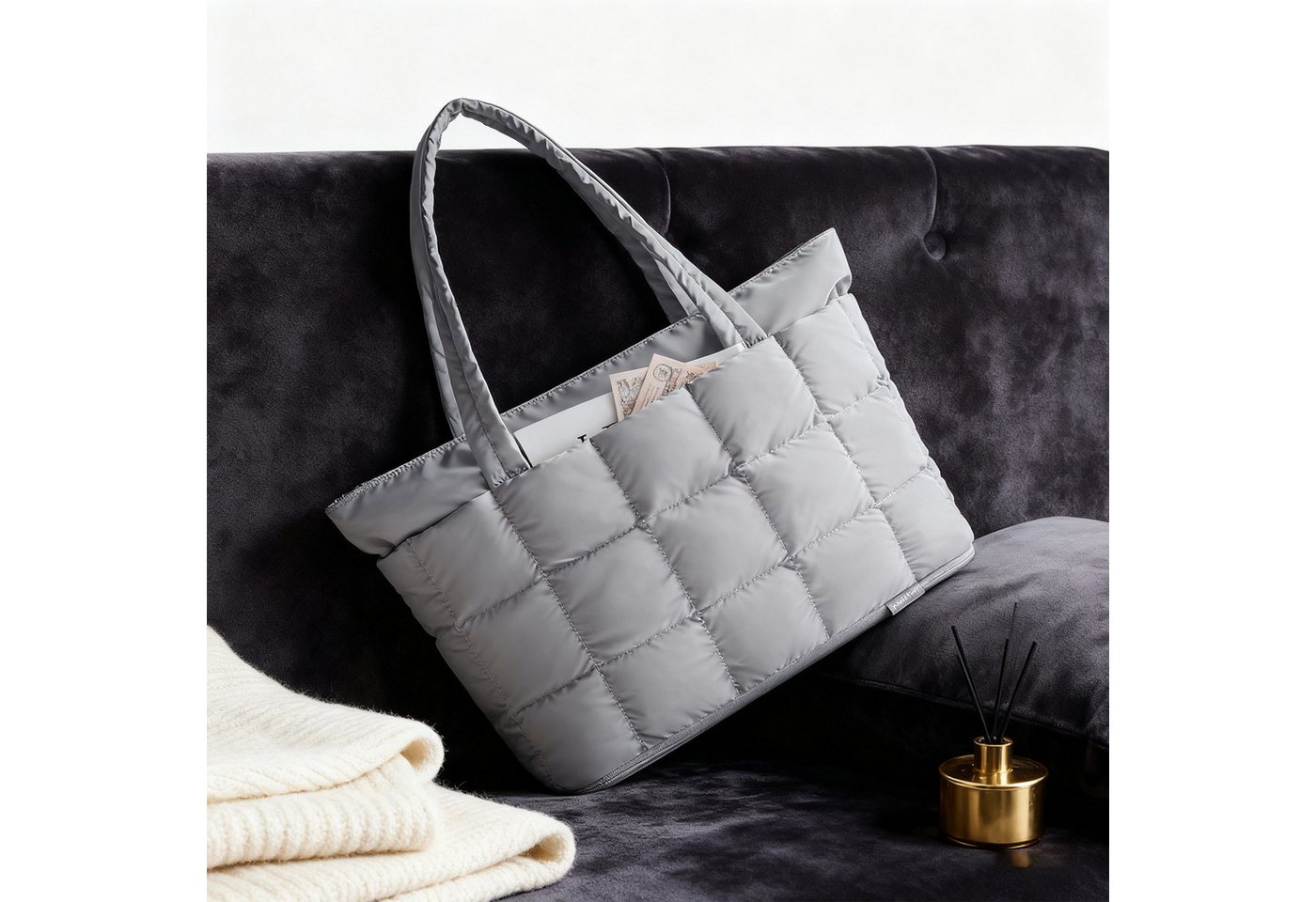 OKWISH Schultertasche Reisetasche Handgepäck Tasche Schultertasche Sporttasche (Erweiterbare 22-28L Umhängetasche aus wasserdichtem, 1-tlg., mit Trolley-Gurt Laptopfach 15,6" wasserabweisend), Reisetaschen-Design multifunktional für Reisen Fitness und Alltag von OKWISH