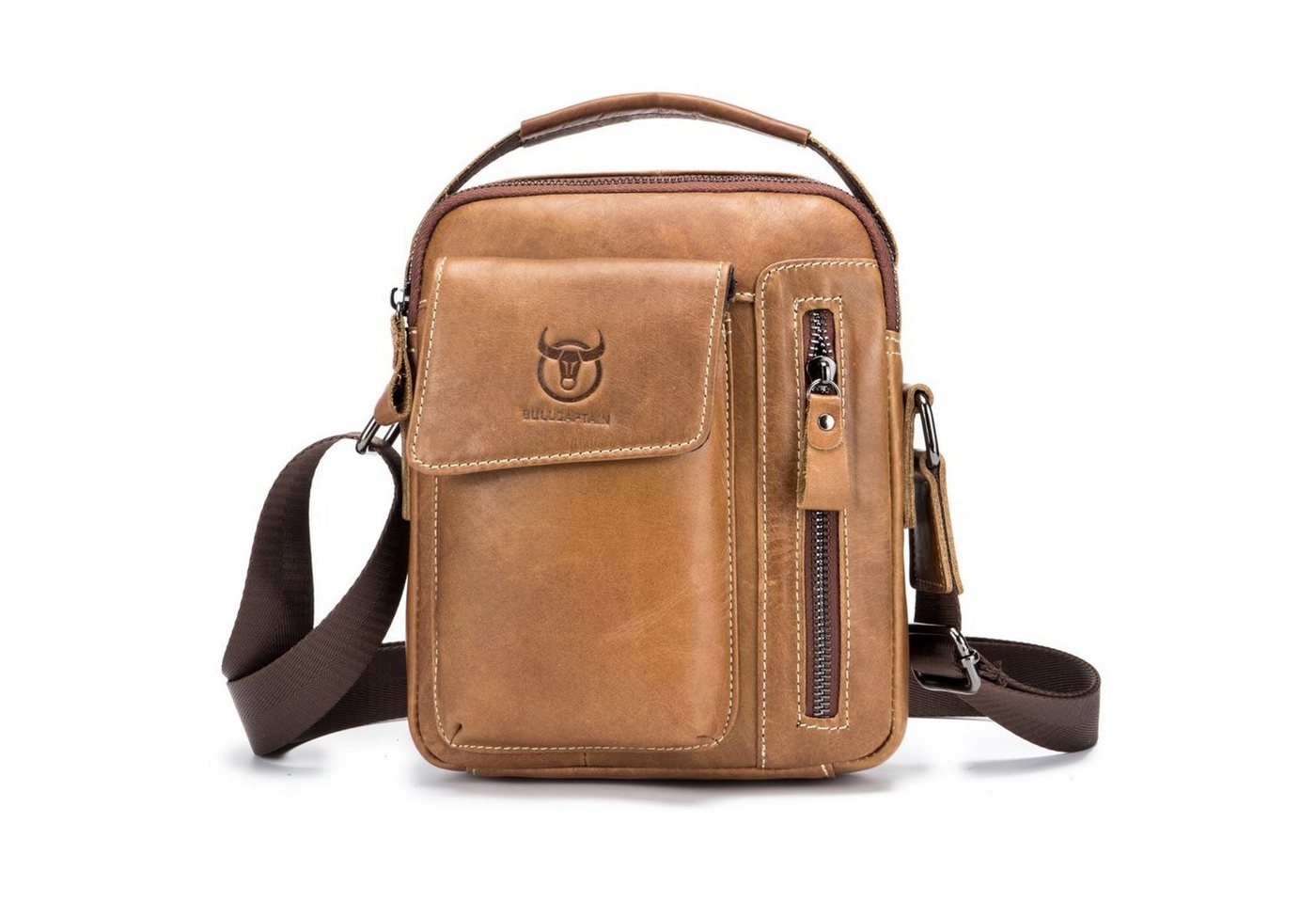 OKWISH Umhängetasche Henkeltasche Handtasche Leder Tragetasche Aktentasche Tasche Vintage (Schultertasche Arbeitstasche Messenger-Tasche Top Griff Schultergurt, Ledertasche, Bürotasche, Freizeittasche, Unitasche, Leder), für Herren Frauen Jungen Freizeit Arbeit Business Schule Büro Reisen von OKWISH