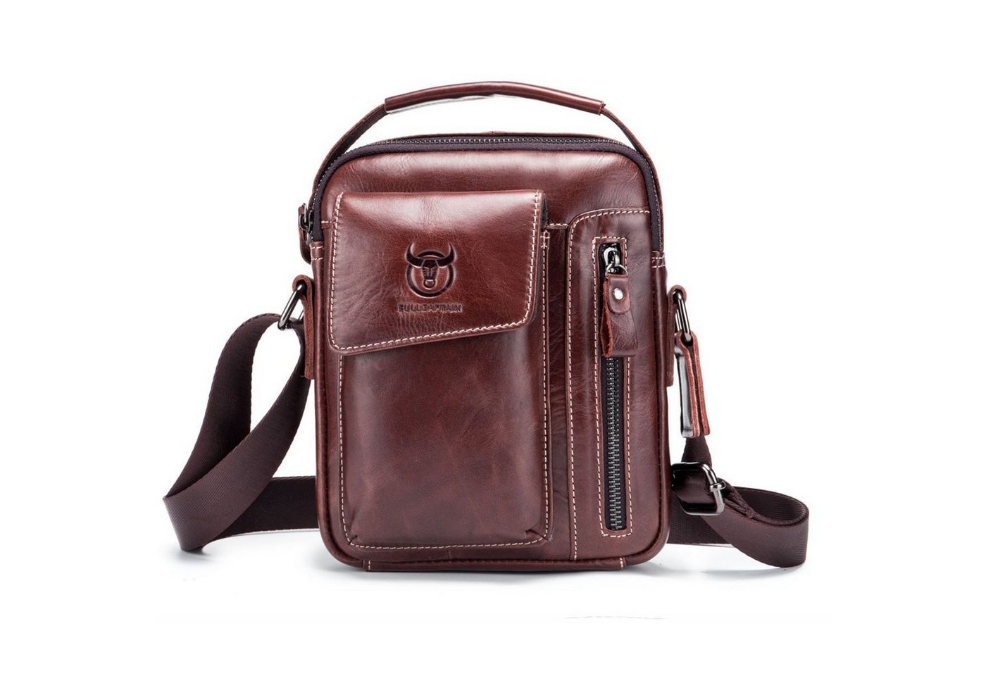 OKWISH Umhängetasche Henkeltasche Handtasche Leder Tragetasche Aktentasche Tasche Vintage (Schultertasche Arbeitstasche Messenger-Tasche Top Griff Schultergurt, Ledertasche, Bürotasche, Freizeittasche, Unitasche, Leder), für Herren Frauen Jungen Freizeit Arbeit Business Schule Büro Reisen von OKWISH