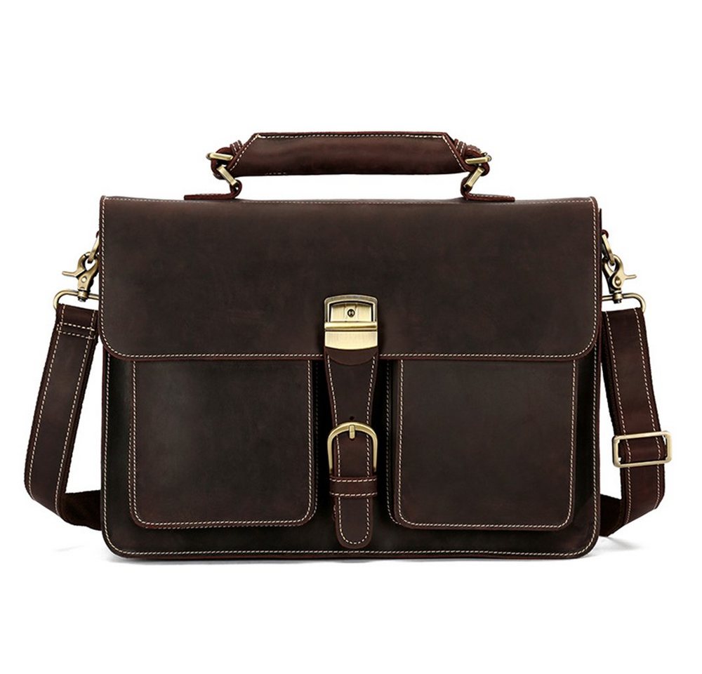 OKWISH Umhängetasche Henkeltasche Handtasche Leder Tragetasche Aktentasche Tasche Vintage (Schultertasche Arbeitstasche Messenger-Tasche Top Griff Schultergurt, Ledertasche, Unitasche, Bürotasche, Freizeittasche, Echtleder), Herren Frauen Jungen Freizeit Arbeit Business Schule Büro Reisen usw von OKWISH