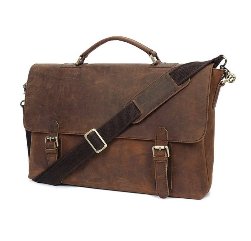 OKWISH Umhängetasche Henkeltasche Handtasche Leder Tragetasche Aktentasche Tasche Vintage (Schultertasche Arbeitstasche Messenger-Tasche verstellbar Schultergurt, Ledertasche, Unitasche, Bürotasche, Freizeittasche, Echtes Leder, luxuriös), für Herren Frauen Jungen Freizeit Arbeit Business Schule Büro Reisen von OKWISH