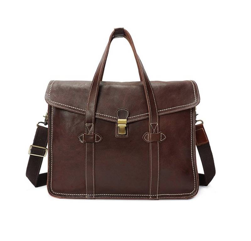 OKWISH Umhängetasche Henkeltasche Handtasche Vintage Leder Tragetasche (Schultertasche Arbeitstasche Messenger-Tasche, mit verstellbar Schultergurt, 41x31x10 cm), für Herren Frauen Jungen Freizeit Arbeit Business Schule Büro Reisen von OKWISH