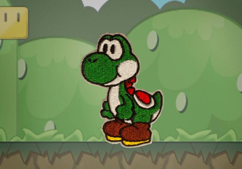 Yoshi Gestickter Bügelbild Von Nintendos Mario Brothers von OKsmalls