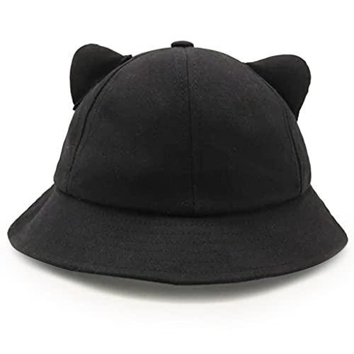 OKwife Cute Cat Ear Tail Cartoon Fisherman Hat Sweet Basin Student Hat for Girl Foldable Fisherman Travel Bucket Hat All-Match von OKwife