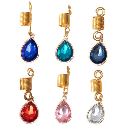 6 x Spiralperlen-Zubehör: Vintage-Kristall-Kunsthaar-Spule, Dreadlocks von OLACD