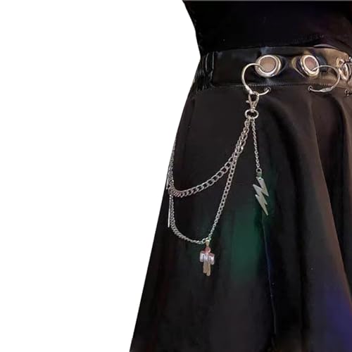 Doppellagige modische Legierungs-Hosenkette für Damen und Herren Jeans Hosenkette, 60, Nicht-Edelmetall, Moissanit von OLACD
