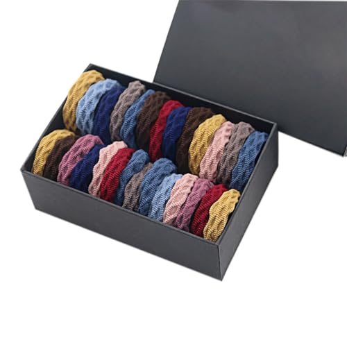 Einfache, elastische Haarbänder aus Stoff, Pferdeschwanz-Halter, keine Falten, 40 Stück für Mädchen von OLACD