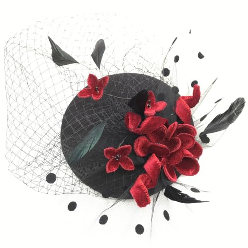 Eleganter, handgefertigter Fascinator für Frauen mit Haarspange, Vintage-Mesh-Kirche und modischem Party-Accessoire von OLACD