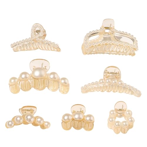 Elegantes Damen 7 Stück Haarspangen Set mit Kunstperlen - Ideale Haarschmuck zum Stylen Elegantes Damen 7 Stück Haarspangen Set mit Kunstperlen - Ideale Haarschmuck zum Stylen von OLACD