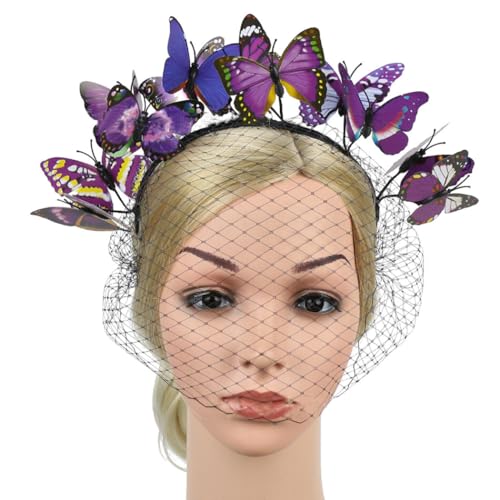 OLACD 3D-Netz-Haar-Accessoire, Party, Schmetterling, Stirnband, Reifen, Weihnachten, Halloween, Kopfbedeckung von OLACD