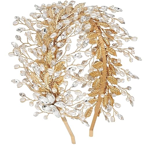 OLACD Braut Strass Stirnband Hochzeit Haarband Zubehör Kopfschmuck für Braut und Brautjungfern von OLACD