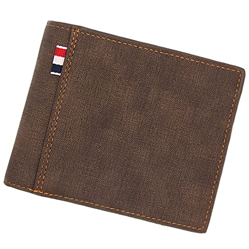 OLACD Große Kapazität Herren Bifold Wallet Matte Finish Wasserdicht mit Kreditkartenfächern, dark coffee, 1 von OLACD