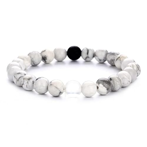 OLACD Unisex Armband mit Perlen Stretch für Damen und Herren Rock Beads Handgelenk Armband von OLACD