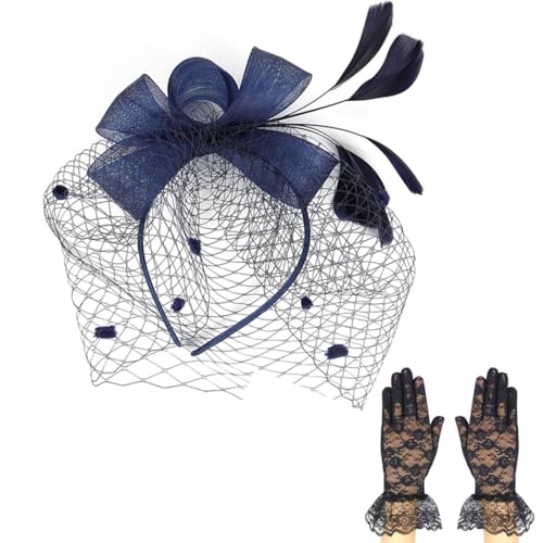 Retro-Fascinator, Netz-Haarspange mit Hochzeitshandschuhen für Halloween, Kopfbedeckung von OLACD