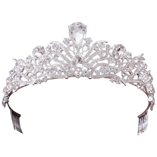 Süße Strass Prinzessin Tiara Krone mit Kamm Kristall Party Hochzeit Krone Faux von OLACD