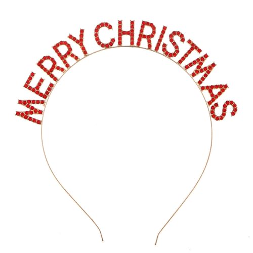 Weihnachts-Haarreif, dünn, Strass, Buchstaben, modisches Stirnband, Weihnachtsfeier-Zubehör von OLACD