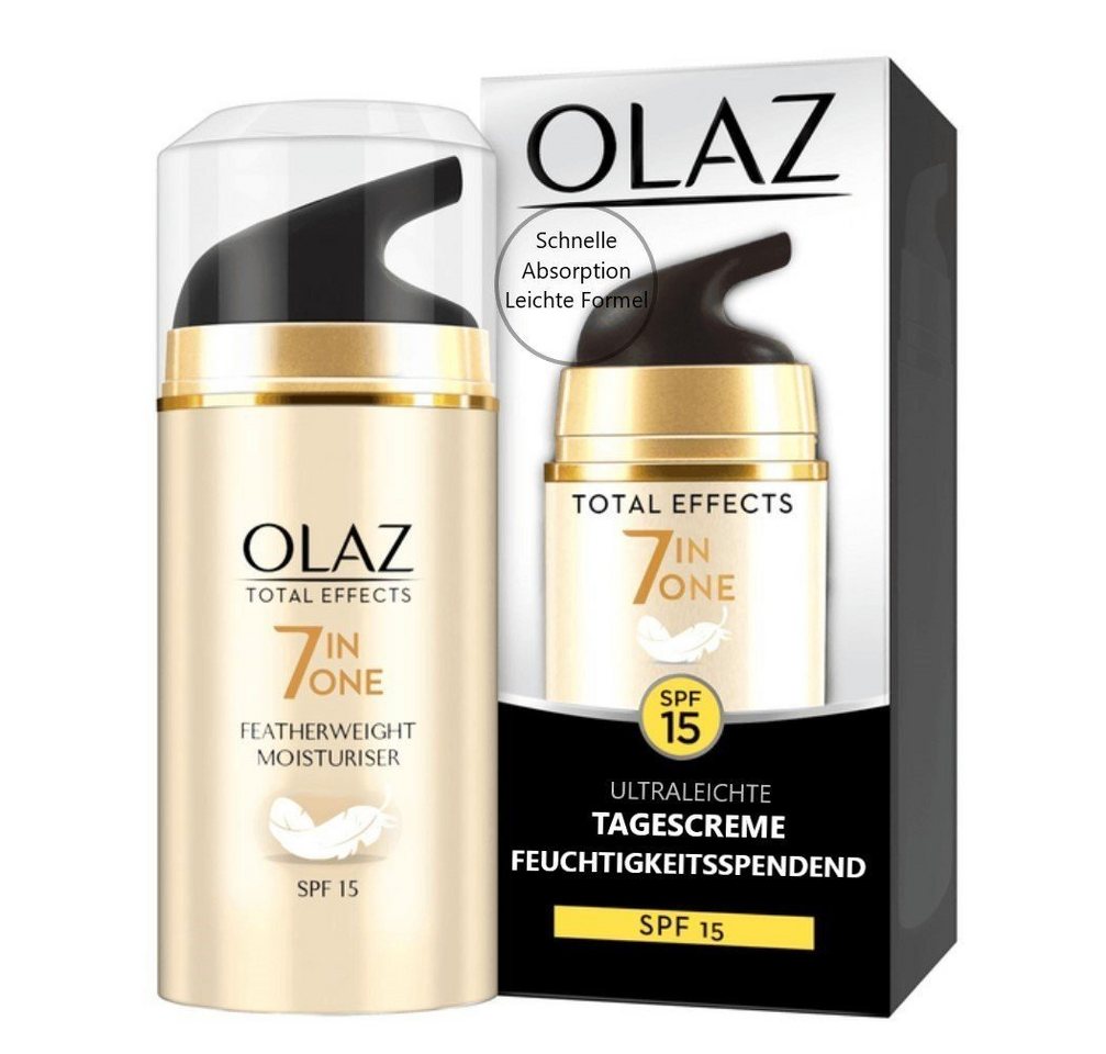 OLAZ Tagescreme Total Effects 7 in One Ultra leichte feuchtigkeitsspendende Tagescreme 15ml - 2er Pack von OLAZ