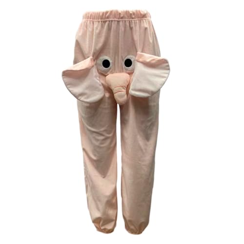 Flanell-Elefant-Pyjama,Cartoon-Elefant-Shorts,Flanell-Nachtwäschehose mit großer Nase und Ohren - Unisex weiche Elefanten-Homewear-Nachtwäsche für den Winter, Elefanten-Pyjama, weihnachtliche, Olcana von OLCANA