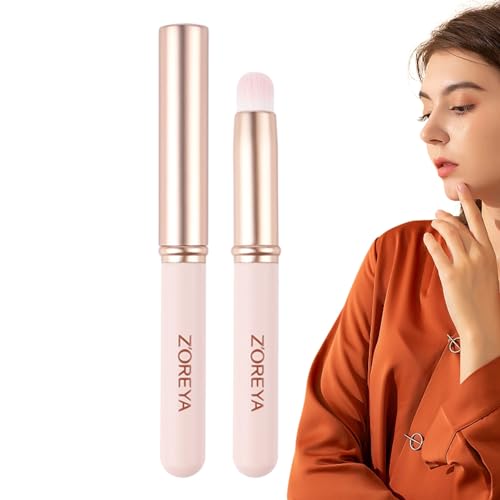 Lippenpinsel mit rundem Kopf - Lippenpinsel mit staubdichten Deckeln und Faserborsten - Kosmetikzubehör für Lipgloss, Lippenglasur, Lippenöl, Lidschatten, Lippenstift, Lippenbalsam Olcana von OLCANA