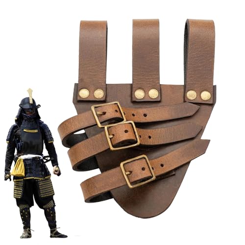 Scheidenhalter - Verstellbarer Kostümgürtel aus Leder,Mittelalterlicher Wikinger-Gürtel für Ritter-Krieger-Piraten-Cosplay, Retro-Mittelalter-Holster, brauner Wikinger-Gürtel für Männer Olcana von OLCANA