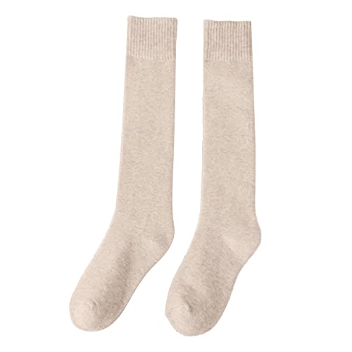 Kniehohe Damen-Socken, stilvolle Strick-Baumwolle, lange Wadensocken, trendig, hält warm, lange Stiefelsocken, bequem, atmungsaktiv, dehnbarer Strumpf für Frauen und Mädchen, Beinwärmer, Kniestrümpfe von OLDM