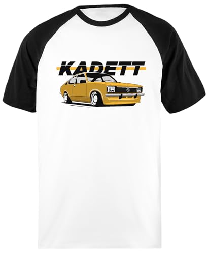 Kadett C Oldtimer Baseball Unisex T-Shirt Weiß Schwarz Kurzarmshirt von Oldrytee