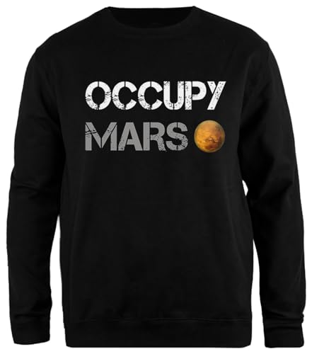 Oldrytee Occupy Mars Elon Musk Spacex Schwarzer Sweatshirt-Pullover, Unisex, Einfache Passform von Oldrytee