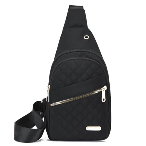OLEOJH Damen Crossbody Bag Kleine Umhängetasche Verstellbarer Riemen Multifunktionale Crossbody-Tasche Mehrere Reißverschlussfächer Täglicher Gebrauch, Schwarz , 30×5×17cm von OLEOJH