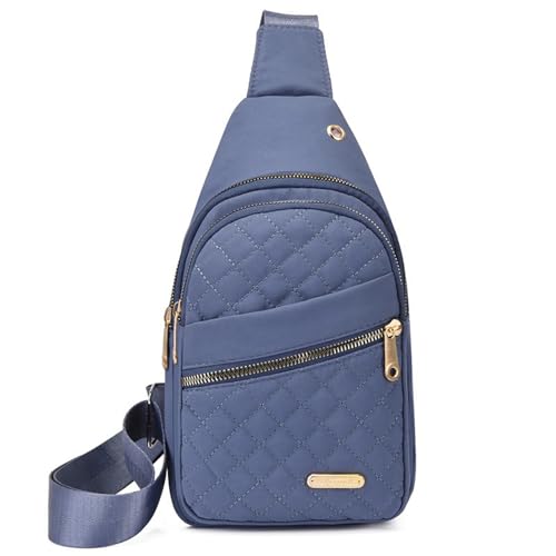 OLEOJH Damen Crossbody Bag Kleine Umhängetasche Verstellbarer Riemen Multifunktionale Crossbody-Tasche Mehrere Reißverschlussfächer Täglicher Gebrauch, blau, 30×5×17cm von OLEOJH