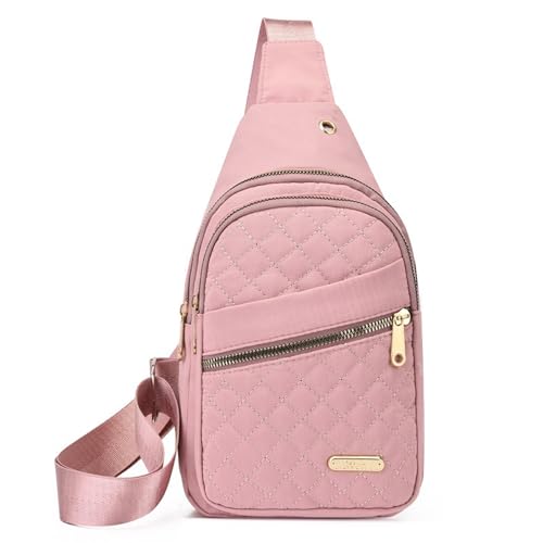 OLEOJH Damen Crossbody Bag Kleine Umhängetasche Verstellbarer Riemen Multifunktionale Crossbody-Tasche Mehrere Reißverschlussfächer Täglicher Gebrauch, rose, 30×5×17cm von OLEOJH