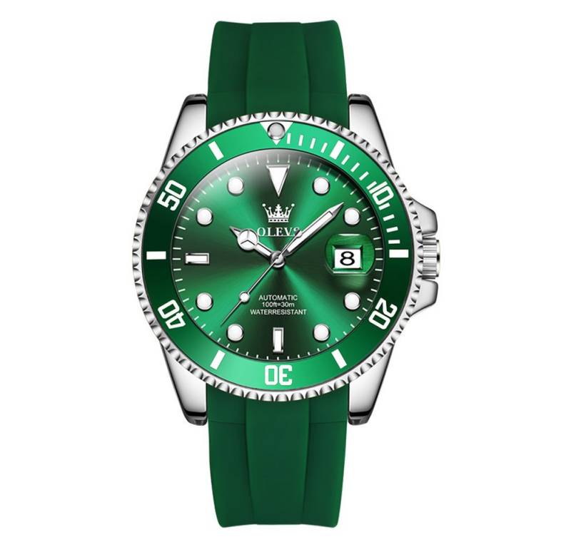OLEVS Automatikuhr Luxus Herren Uhr - Sport Armband, Wasserdicht, Mechanisch, Luxus Herrenuhr im Diver Style - Flexibles Sportarmband von OLEVS