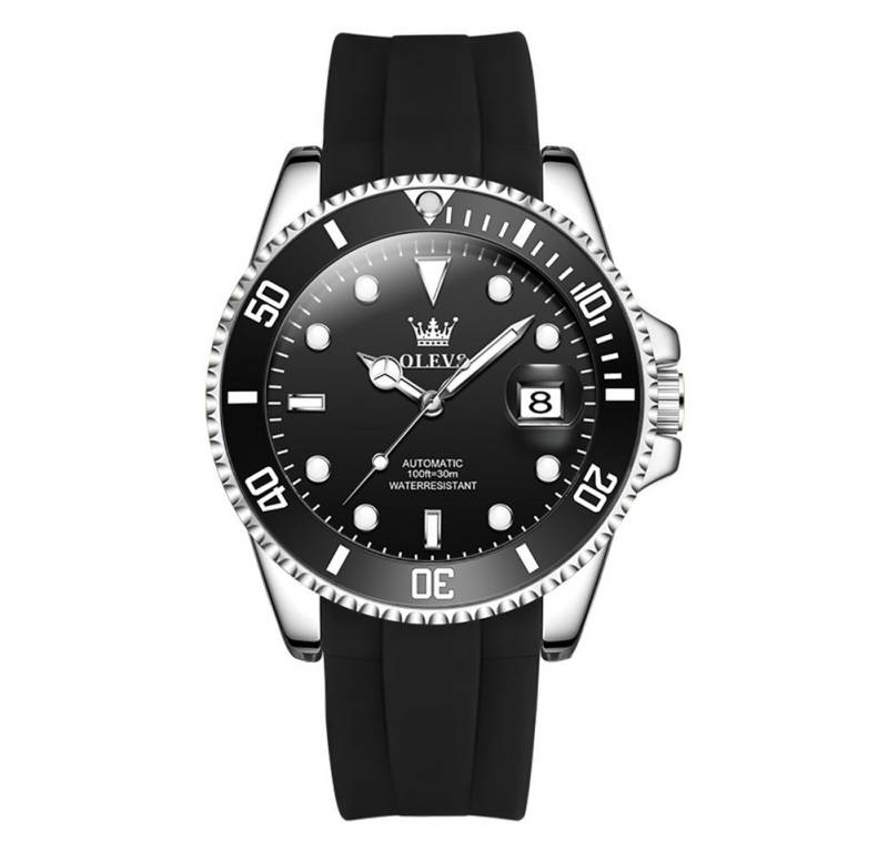 OLEVS Automatikuhr Luxus Herren Uhr - Sport Armband, Wasserdicht, Mechanisch, Luxus Herrenuhr im Diver Style - Flexibles Sportarmband von OLEVS