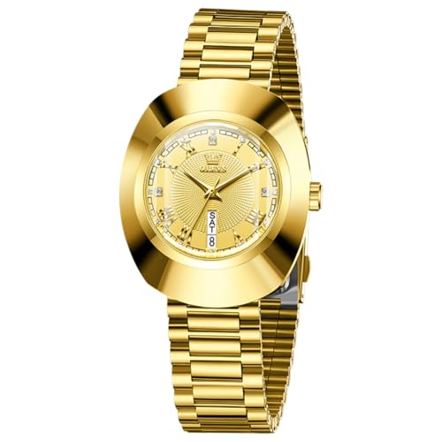 OLEVS Damen-Armbanduhr, goldfarben, Diamanten, Wolframstahl, luxuriös, klassisch, wasserdicht, Datumsanzeige, Geschenk, 7008: Goldfarben, Armband OLEVS Damen-Armbanduhr, goldfarben, Diamanten, Wolframstahl, luxuriös, klassisch, wasserdicht, Datumsanzeige, Geschenk, 7008: Goldfarben, Armband von OLEVS
