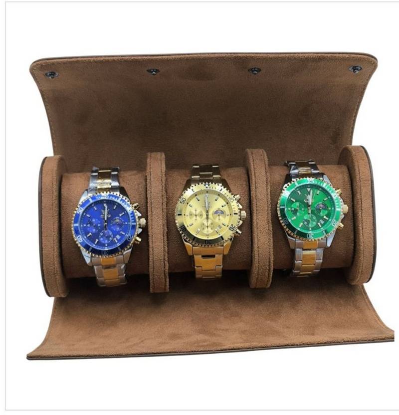 OLEVS Quarzuhr Geschenkset Uhrenrolle inkl 3x Olevs 2870 Uhren Sportlich Chrono, (Uhrenrolle mit 3 Olevs 2870) von OLEVS