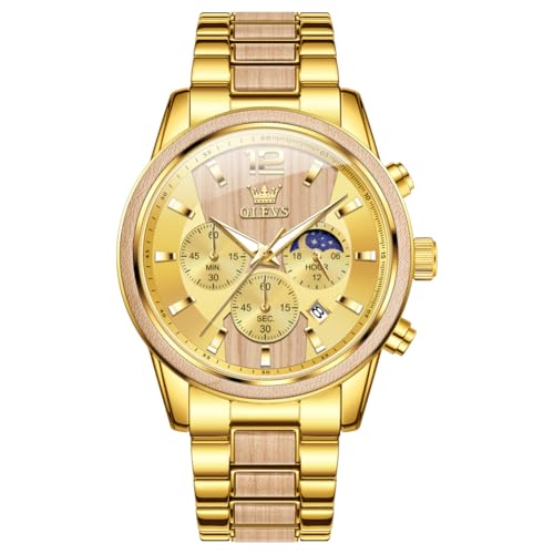 OLEVS Uhren Herren Echtholz Armband wasserdichte Quarzuhr Modische Business Freizeituhr von OLEVS