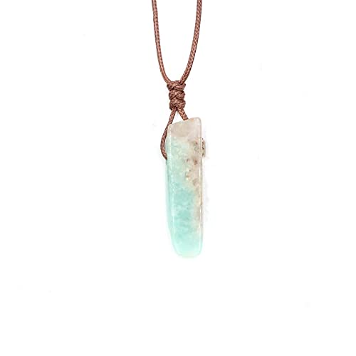 OLGER Halskette Stein, Amazonit-Kristall-Halskette Unregelmäßige Scheiben-Stein-Anhänger-Halsketten Reiki-Chakra-Edelstein-Halskette Charmanter Schmuck Für Frauen, Männer, Mädchen, Vintage-Geschenk OLGER Halskette Stein, Amazonit-Kristall-Halskette Unregelmäßige Scheiben-Stein-Anhänger-Halsketten Reiki-Chakra-Edelstein-Halskette Charmanter Schmuck Für Frauen, Männer, Mädchen, Vintage-Geschenk von OLGER