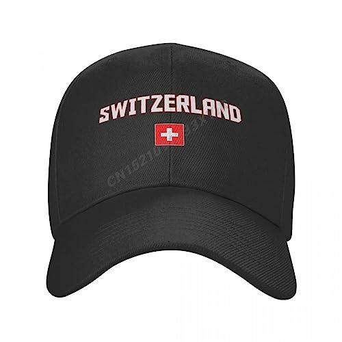 OLIKED Baseball Mütze Schweiz Flagge Sonnenschutz Verstellbare Mützen für Männer Frauen Drucken Bedruckte Mode verstellbar Outdoor Casual Hüte von OLIKED
