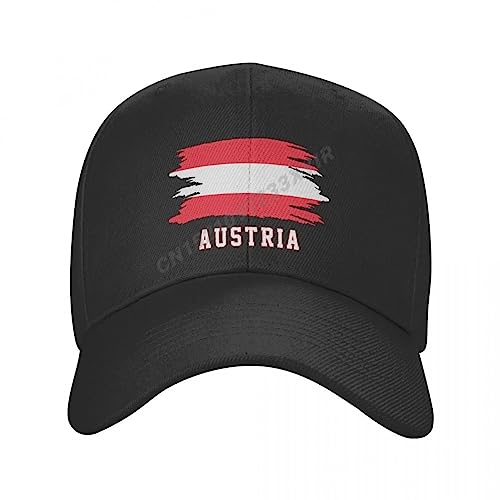 OLIKED Baseballmütze Baseball Cap Austria Flagge Austrian Cool Fans Sonnenschirm Verstellbare Outdoor-Mützen für Männer Frauen Bedruckte Mode Hüte von OLIKED