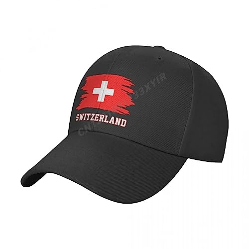 OLIKED Baseballmütze Baseball Cap Switzerland Flagge Cool Swiss Fans Sonnenschirm Verstellbare Outdoor-Mützen für Männer Frauen Bedruckte Mode Hüte von OLIKED