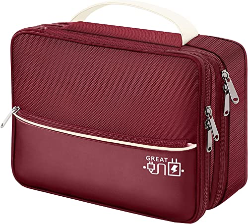 OliviaLiving Elektronik-Reise-Organizer, doppellagige Kabel-Organizer-Tasche, wasserdicht, Elektronikzubehör, Aufbewahrungstasche für Ladegerät, Telefon, Powerbank, Festplatte, Kabel, Tablet von OliviaLiving