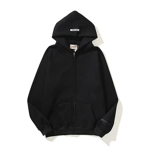 OLIVIAYDS Fear of God Essential Hoodie Jacke für Unisex Hip Hop Sweatshirt Damen Herren Langarm Pullover Top Shirt, Schwarz , L von OLIVIAYDS