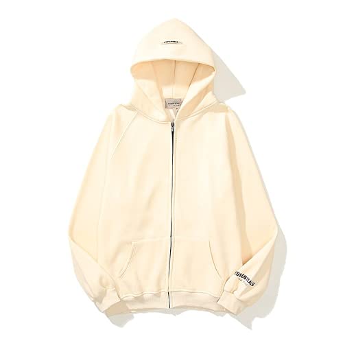 OLIVIAYDS Fear of God Essential Hoodie Jacke für Unisex Hip Hop Sweatshirt Damen Herren Langarm Pullover Top Shirt, khaki, L von OLIVIAYDS