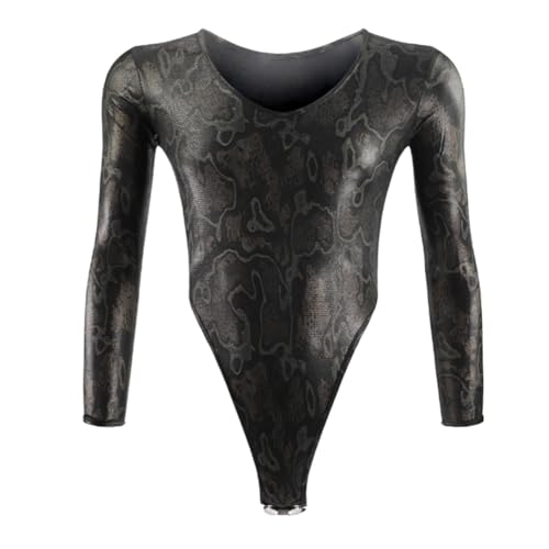 OLIns Men's Jockstrap Bodysuit Backless Vest Slings Jumpsuits Wrestling Singlet (snakeskin,One Size) von OLIns