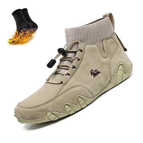 Italienische handgefertigte Wildleder-Stiefel, italienische handgefertigte High-Top-Casual-Sockenlederstiefel, Beck-Schuhe for Herren, wasserdichte Turnschuhe, rutschfeste, atmungsaktive Chukka (Colo von OLLOUM