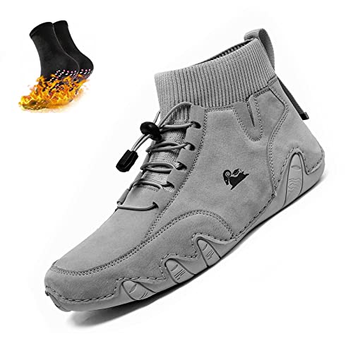 Italienische handgefertigte Wildleder-Stiefel, italienische handgefertigte High-Top-Casual-Sockenlederstiefel, Beck-Schuhe for Herren, wasserdichte Turnschuhe, rutschfeste, atmungsaktive Chukka (Colo von OLLOUM