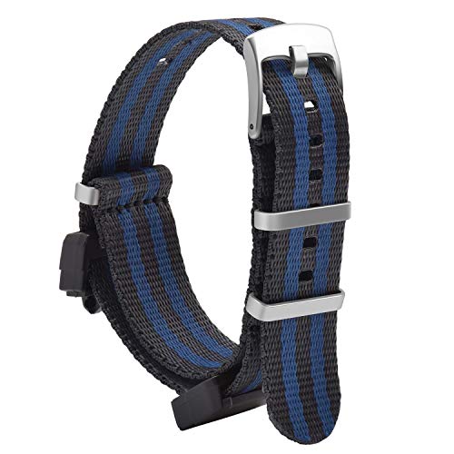 OLLREAR Unisex Nylon Uhrenarmbänder Ersatz Kompatibel mit G-8900 GA-100HP GD-100H series DW-5600 GW-M5610 DW6900 22mm Schwarz Blau von OLLREAR