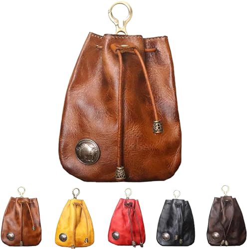 Einfache Retro-Aufbewahrungstasche, handgefertigte Retro-Aufbewahrungstasche, kleine Geldbörse, multifunktionale Leder-Geldbörse für Damen und Herren von OLLWBYDM