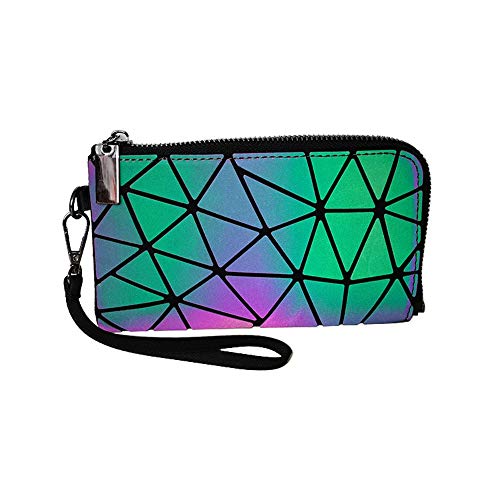 Geometrische leuchtende Geldbörsen und Handtaschen für Damen, Farbwechsel, holografisch, reflektierend, Crossbody-Taschen, Rucksack, Beutel, Small von OLOEY