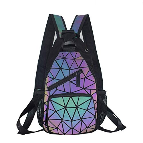 OLOEY Geometrische leuchtende Geldbörsen und Handtaschen für Damen, Farbwechsel, holografisch, reflektierend, Crossbody-Taschen, Rucksack, Mini Rucksack, Reisen von OLOEY